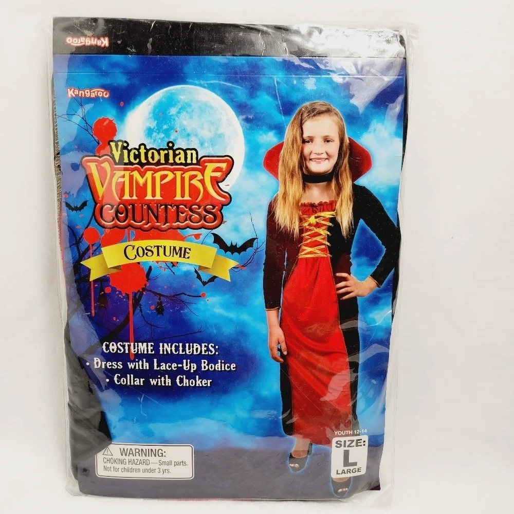Kangaroo Victorian Vampire Countess Halloween Costume Girls Size L
